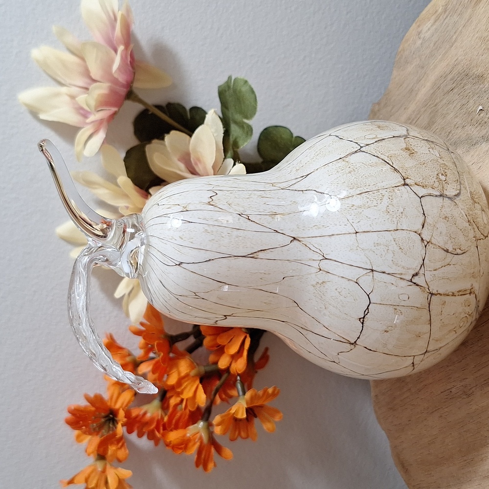 #AFJ Hand-blown Marbled Glass Pear Decor Piece